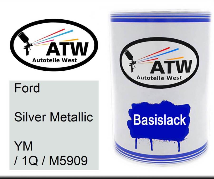 Ford, Silver Metallic, YM / 1Q / M5909: 500ml Lackdose, von ATW Autoteile West.